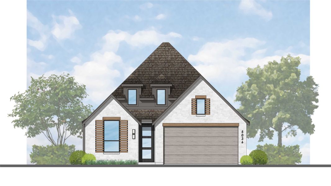 Representative rendering of the exterior for the Bentley Plan by Highland Homes (Image 2).