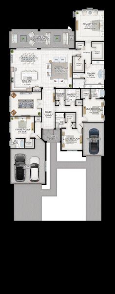 2D floor plan layout for the Michele II by GL Homes in Valencia Vista at Riverland, Port St. Lucie, FL (Image 3).