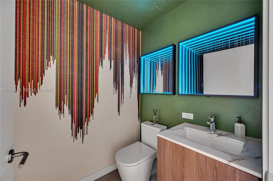 Furnished interior view inside a new home in Five Park, Miami Beach (Image 20).