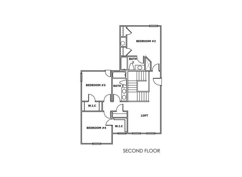 2D floor plan layout for the The Grant by Reliant Homes in Calgary Downs, Winder, GA (Image 4).