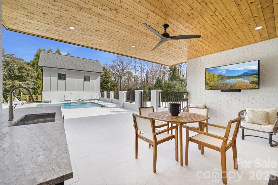 Exterior details and patio area of a home in , Davidson (Image 24).