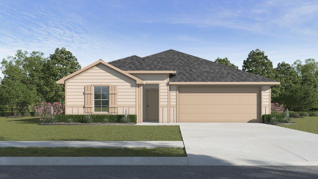 Representative exterior photo of a completed home built from the Lakeway by D.R. Horton in Kokomo, Rockport, TX (Image 1). Representative exterior photo of a completed home built from the Lakeway by D.R. Horton in Kokomo, Rockport, TX (Image 1).