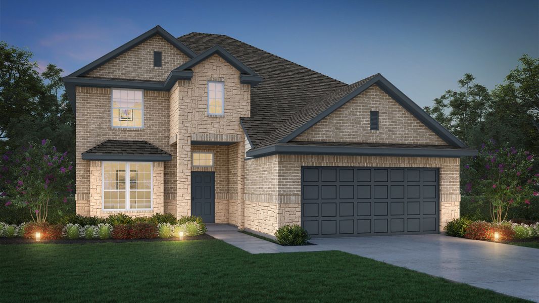 Representative exterior photo of a completed home built from the The Summit by Legend Homes in Bluestem, Brookshire, TX (Image 1). Representative exterior photo of a completed home built from the The Summit by Legend Homes in Bluestem, Brookshire, TX (Image 1).