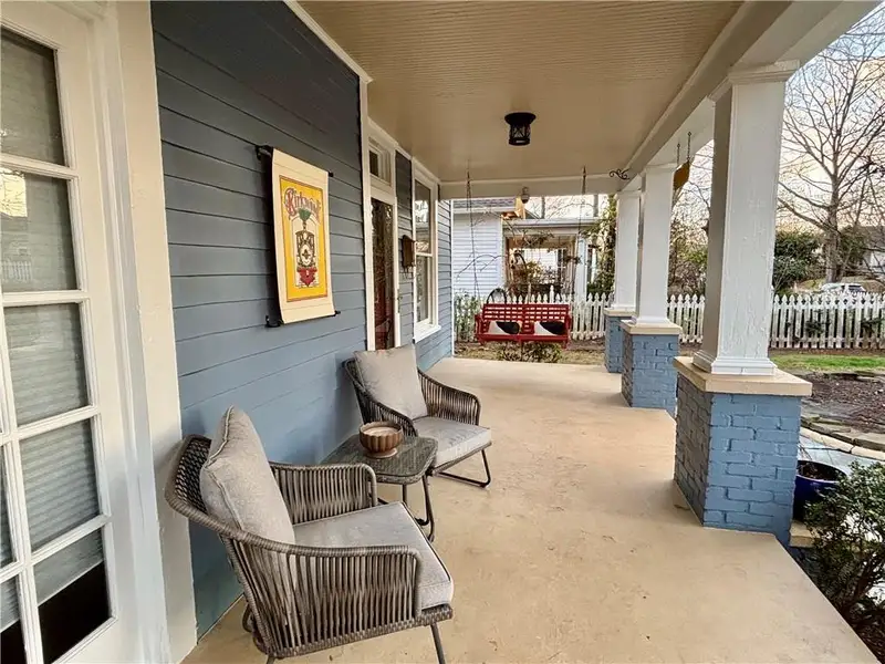 Exterior details and patio area of a home in , Atlanta (Image 28).
