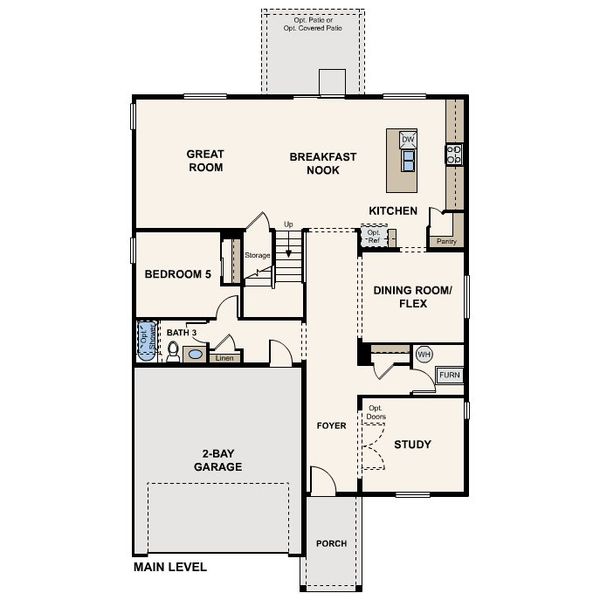 2D floor plan layout for the Tahoe by Century Communities in Prairie Song, Windsor, CO (Image 5). 2D floor plan layout for the Tahoe by Century Communities in Prairie Song, Windsor, CO (Image 5).