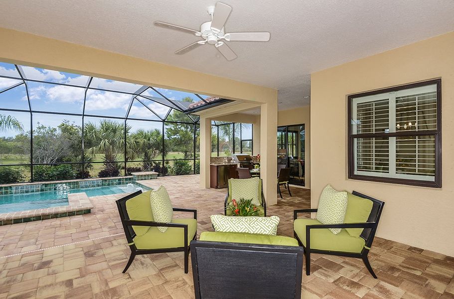 Exterior details and patio area of a home in Canoe Creek, Parrish (Image 4).