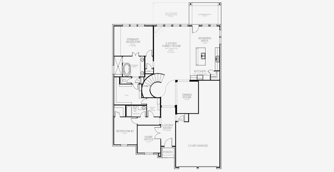 2D floor plan layout for the 3399W by Perry Homes in Sienna 60', Missouri City, TX (Image 5). 2D floor plan layout for the 3399W by Perry Homes in Sienna 60', Missouri City, TX (Image 5).