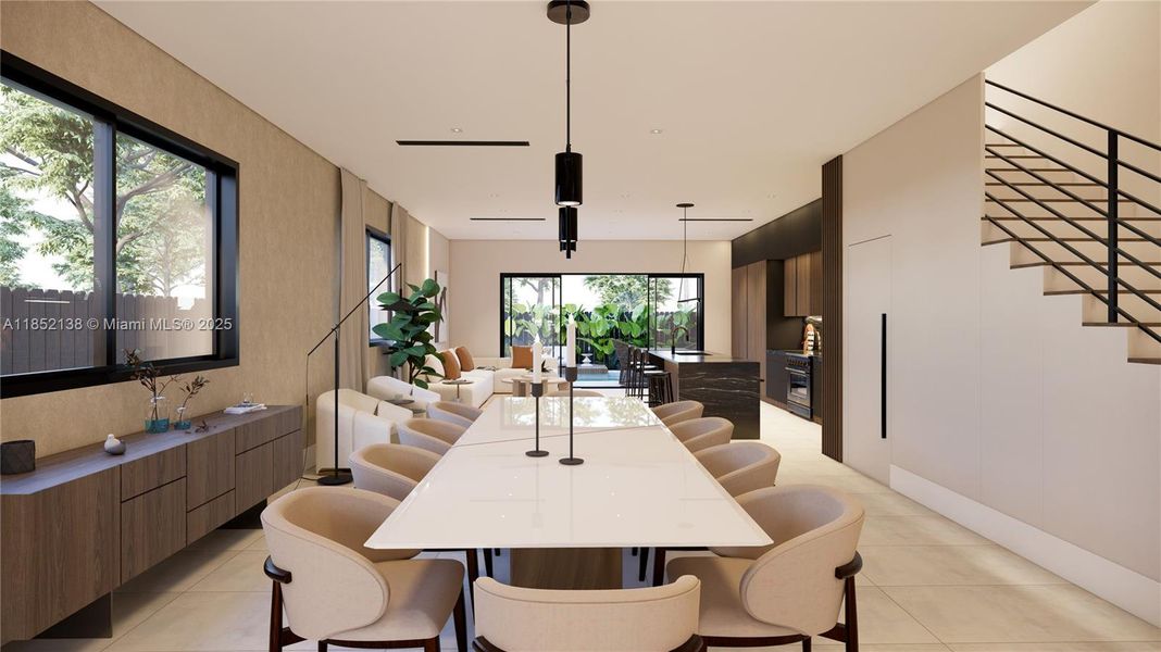 Furnished interior view inside a new home in , Miami (Image 25).