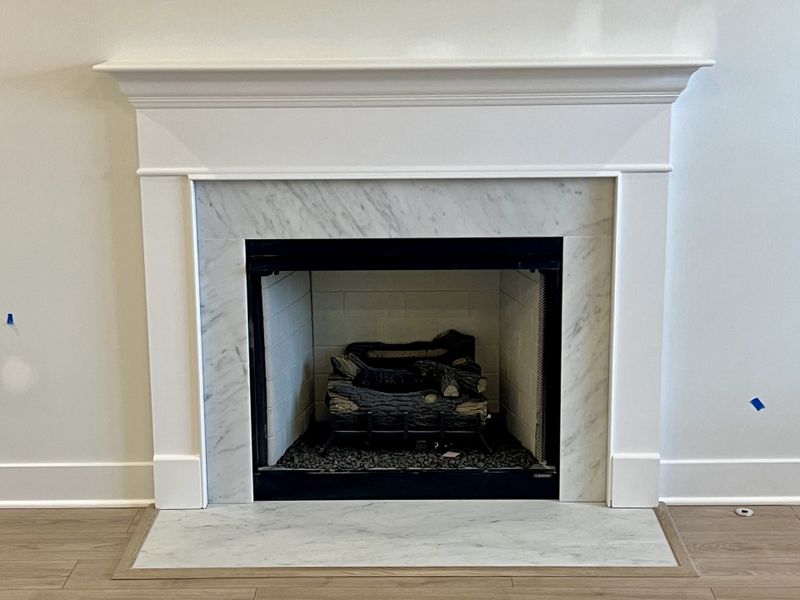 Marble surround gas fireplace