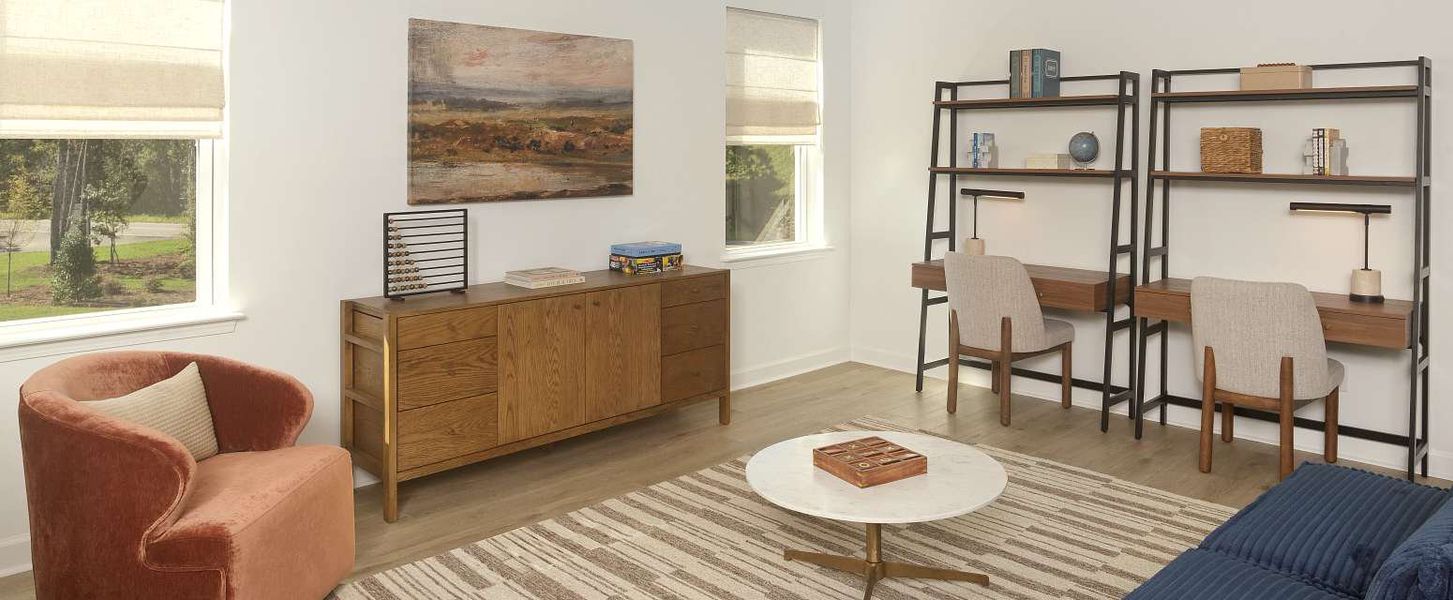Representative furnished interior of a home built from the Palermo - Waterway by Ashton Woods in Blue Heron Retreat, Little River (Image 9).