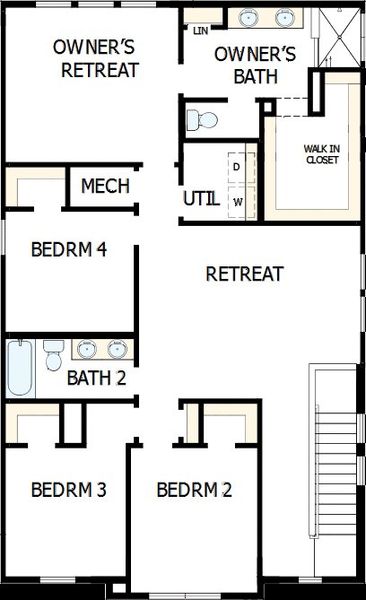 2D floor plan layout of this home in Persimmon Place – Garden Series, Wesley Chapel, FL (Image 3).