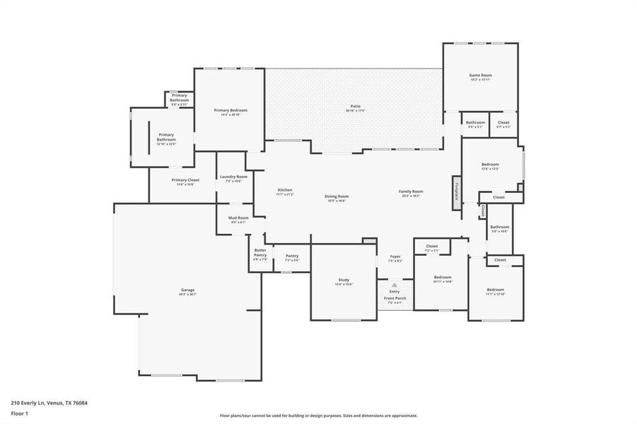 2D floor plan layout of this home in , Venus, TX (Image 2). 2D floor plan layout of this home in , Venus, TX (Image 2).