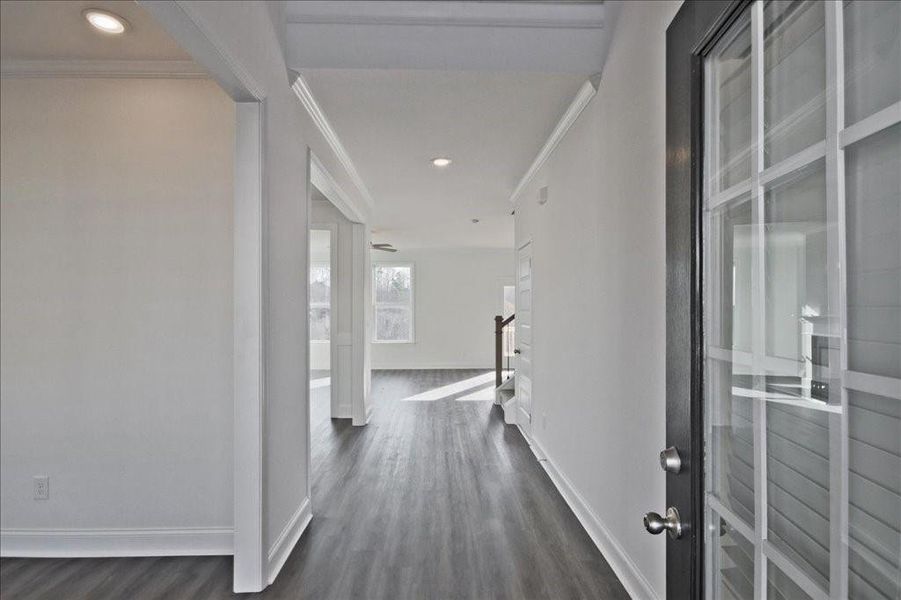Spacious, unfurnished interior of a new home in Clark Farms, Flowery Branch (Image 17). Spacious, unfurnished interior of a new home in Clark Farms, Flowery Branch (Image 17).