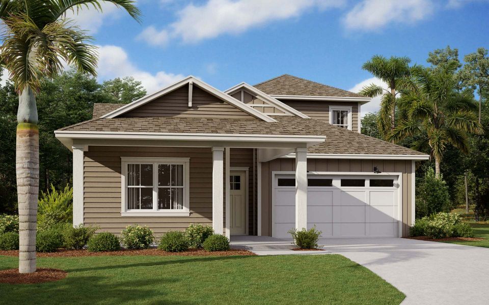 Representative exterior photo of a completed home built from the Azalea Bonus by Dream Finders Homes in Weslyn Park at Sunbridge (Craft Homes), St. Cloud, FL (Image 26).