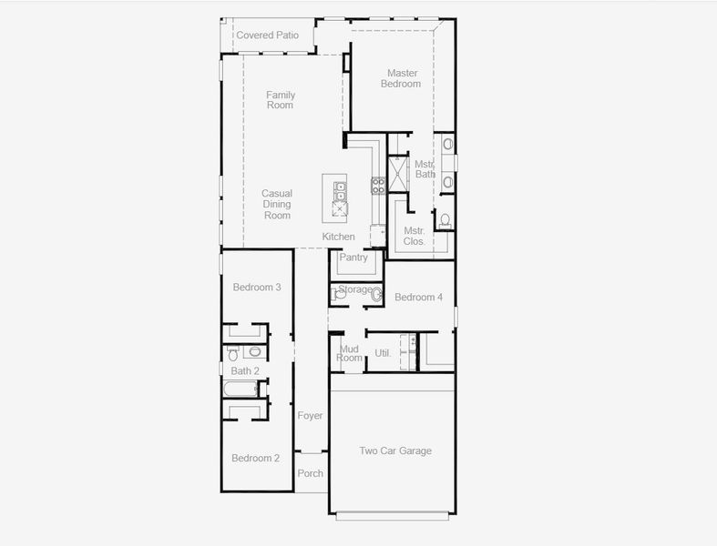 2D floor plan layout of this home in Parmer Ranch, Georgetown, TX (Image 2).