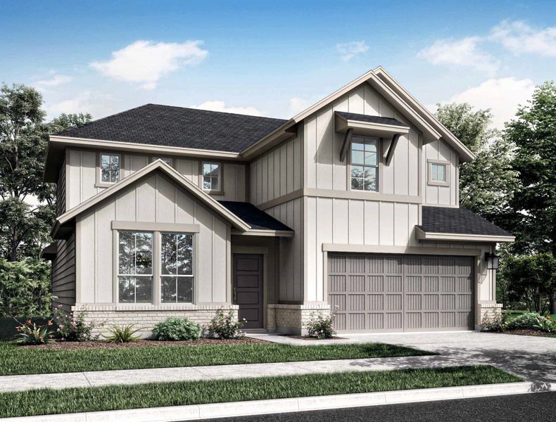 Representative exterior photo of a completed home built from the Caddo by Tri Pointe Homes in Mason Woods, Cypress, TX (Image 21).