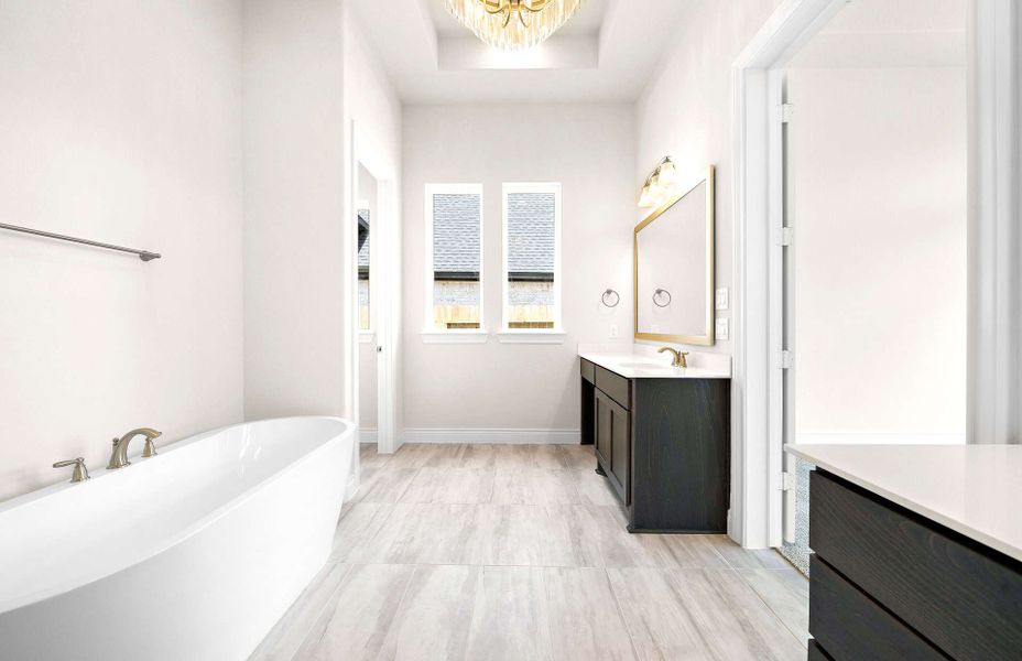 Representative furnished interior of a home built from the 2855AU by Ravenna Homes in Audubon 60′, Magnolia (Image 19).