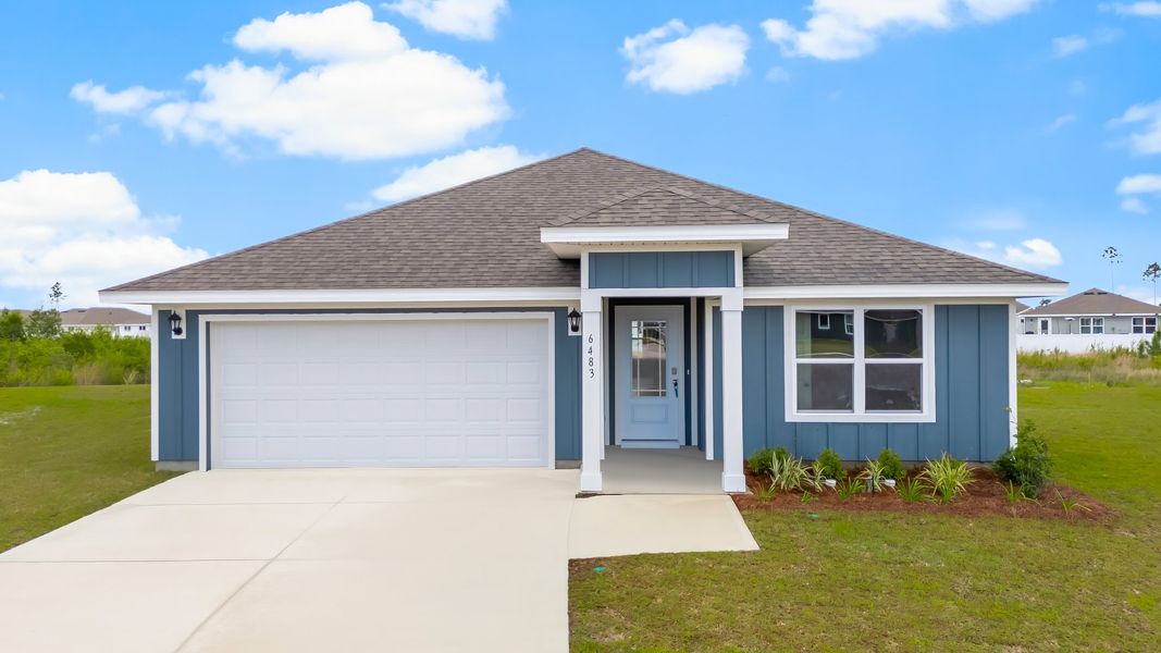 Representative exterior photo of a completed home built from the The Cali by D.R. Horton in Liberty, Panama City, FL (Image 23).