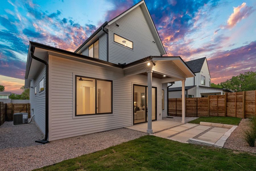 Front exterior of a new home in , Austin, TX, highlighting curb appeal (Image 20). Front exterior of a new home in , Austin, TX, highlighting curb appeal (Image 20).