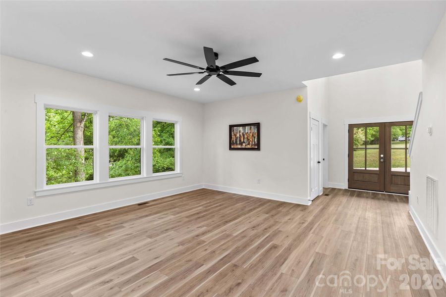 Den without virtually staged furniture.