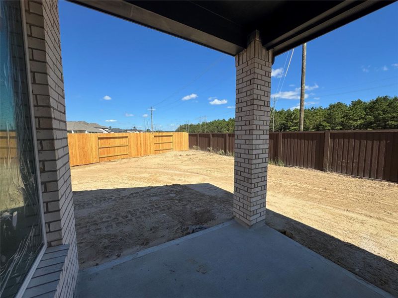 Exterior details and patio area of a home in The Trails, New Caney (Image 4). Exterior details and patio area of a home in The Trails, New Caney (Image 4).