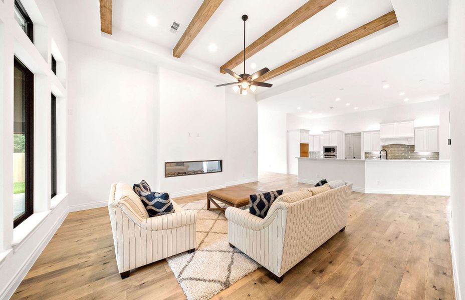 Furnished interior view inside a new home in Bridgeland 60′, Cypress (Image 10).