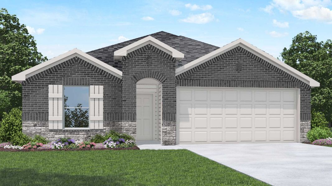 Representative exterior photo of a completed home built from the Harris by D.R. Horton in Cypress Green, Hockley, TX (Image 14). Representative exterior photo of a completed home built from the Harris by D.R. Horton in Cypress Green, Hockley, TX (Image 14).