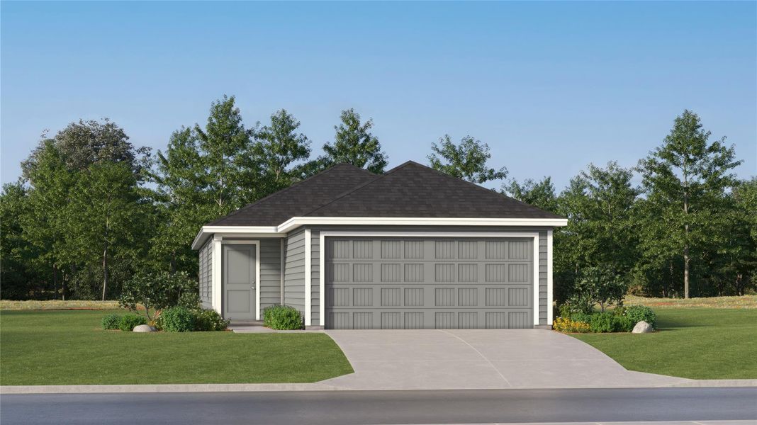 Front exterior of a new home in Rancho Del Cielo, Jarrell, TX, highlighting curb appeal (Image 19).