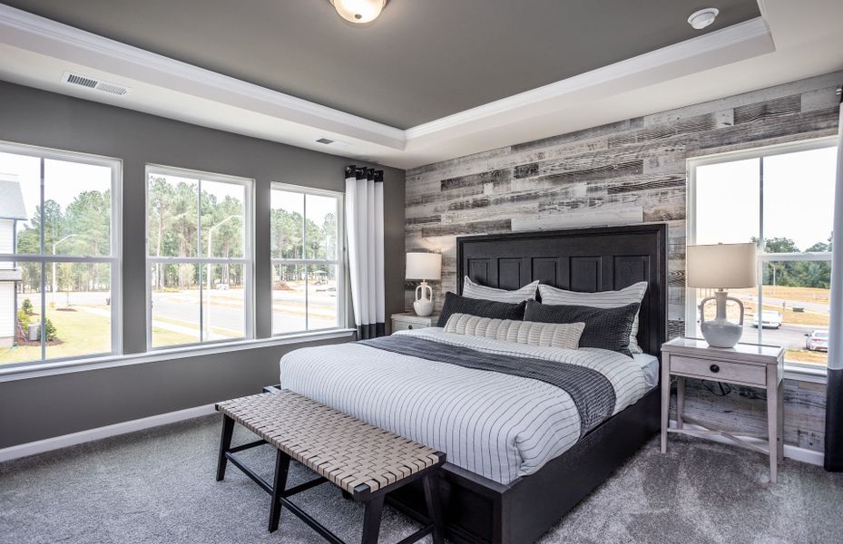 Furnished interior view inside a new home in Exchange at 401, Raleigh (Image 8).