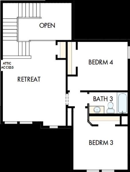 2D floor plan layout of this home in Wolf Ranch – West Bend, Georgetown, TX (Image 6). 2D floor plan layout of this home in Wolf Ranch – West Bend, Georgetown, TX (Image 6).