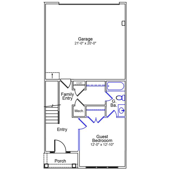 2D floor plan layout of this home in Renaissance at White Oak, Garner, NC (Image 2).