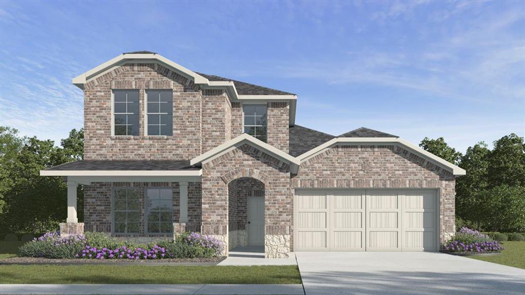 Front exterior of a new home in Bluff Springs, Ferris, TX, highlighting curb appeal (Image 1). Front exterior of a new home in Bluff Springs, Ferris, TX, highlighting curb appeal (Image 1).