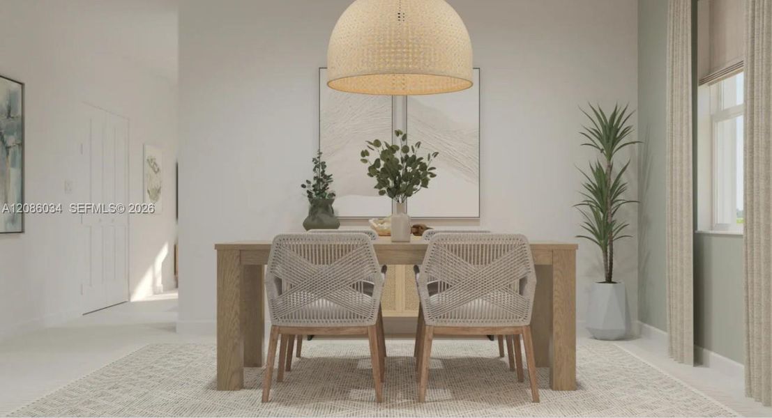 Furnished interior view inside a new home in Heron Pointe, Miami (Image 12).