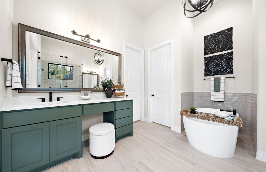 Furnished interior view inside a new home in Bridgeland 60′, Cypress (Image 17).