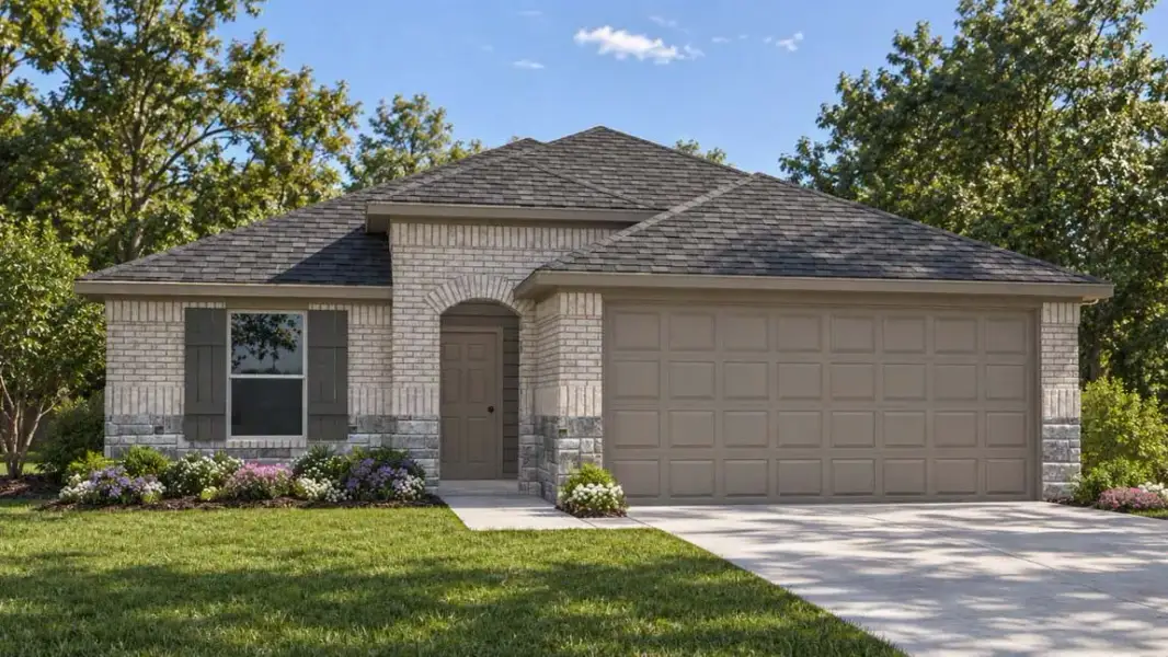 Representative exterior photo of a completed home built from the Baxter by D.R. Horton in Madeley Creek Preserve, Conroe, TX (Image 2). Representative exterior photo of a completed home built from the Baxter by D.R. Horton in Madeley Creek Preserve, Conroe, TX (Image 2).