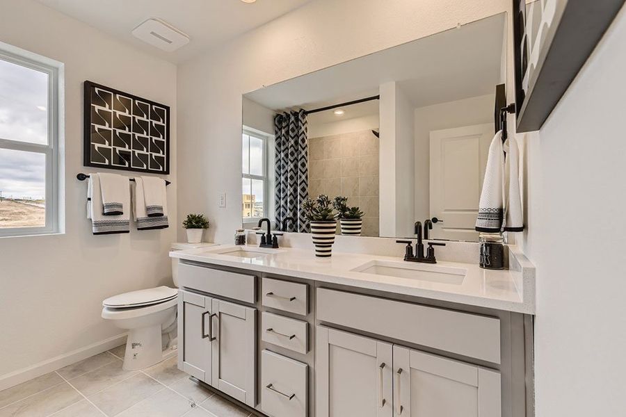 Representative furnished interior of a home built from the Ridgway by Taylor Morrison in The Fields at Looking Glass Town Collection, Parker (Image 30).