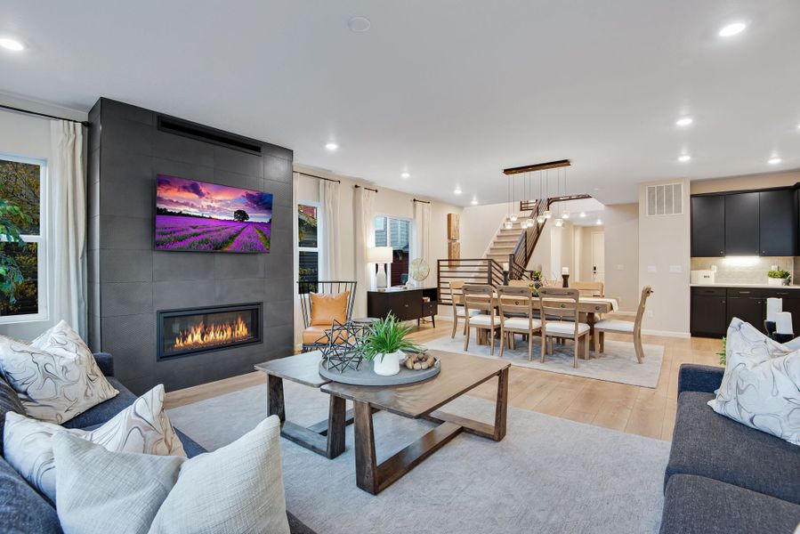 Furnished interior view inside a new home in Reunion, Commerce City (Image 6).