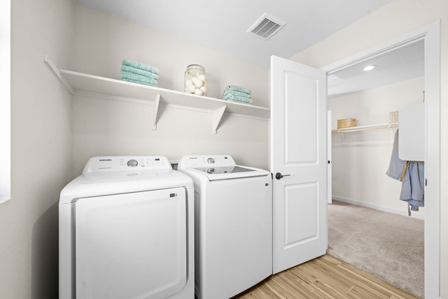 Laundry Room | Skyline Floorplan | Elara at Moonlight | New Homes in Maricopa, AZ by Landsea Homes