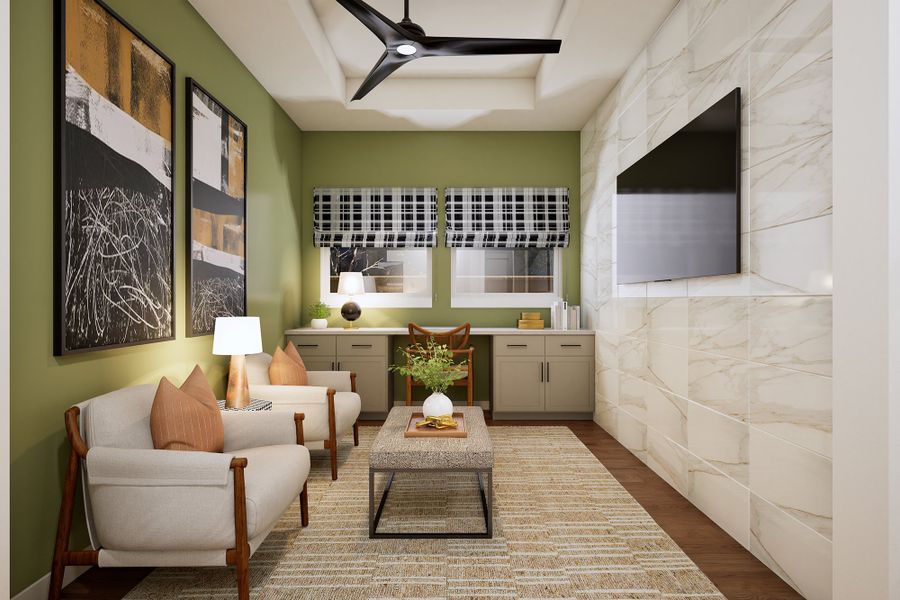 Representative furnished interior of a home built from the The Violet by David Weekley Homes in Monterra - Gardens, Fate (Image 5). Representative furnished interior of a home built from the The Violet by David Weekley Homes in Monterra - Gardens, Fate (Image 5).