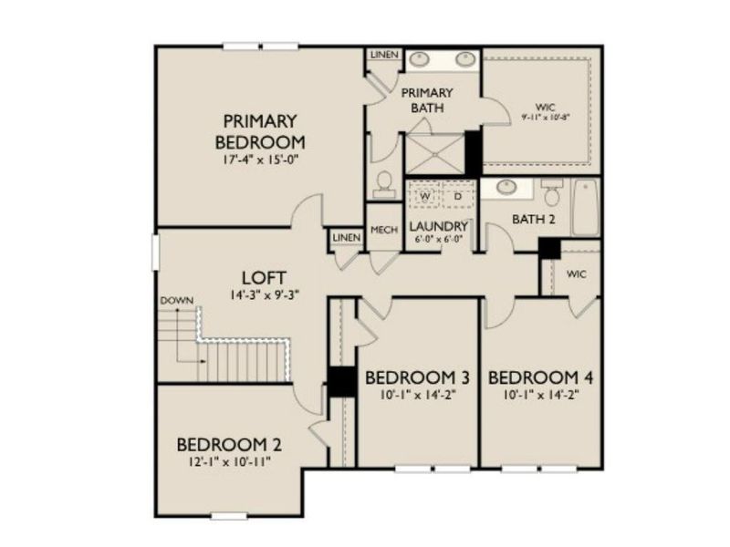 2D floor plan layout of this home in Langston Reserve, Cartersville, GA (Image 6). 2D floor plan layout of this home in Langston Reserve, Cartersville, GA (Image 6).