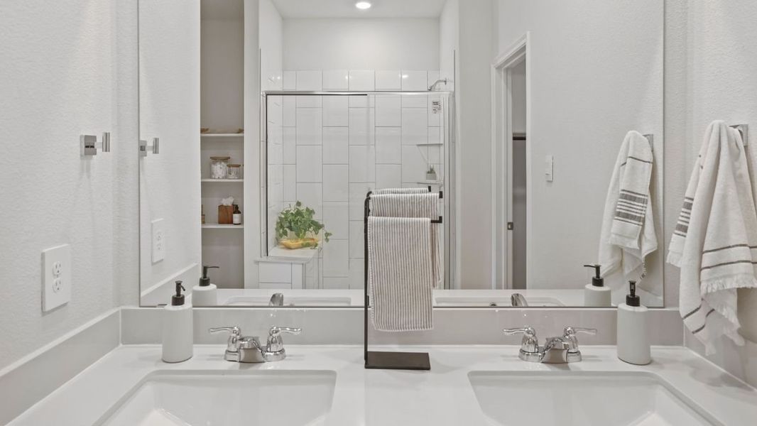 Furnished interior view inside a new home in Prairie Oaks, Oak Point (Image 10).
