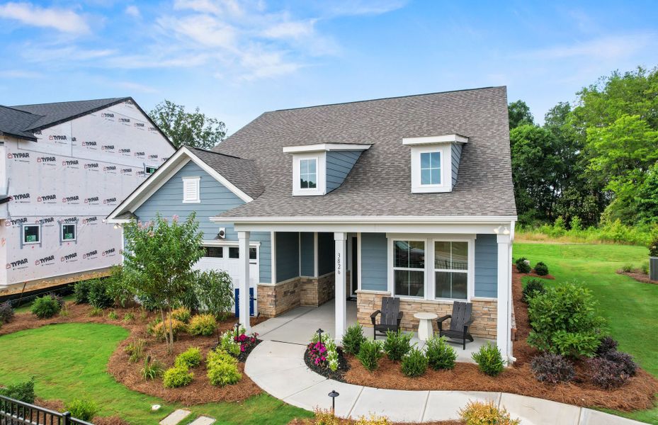 Representative exterior photo of a completed home built from the Bedrock by Pulte Homes in The Retreat at Carolina Ridge, Harrisburg, NC (Image 31).