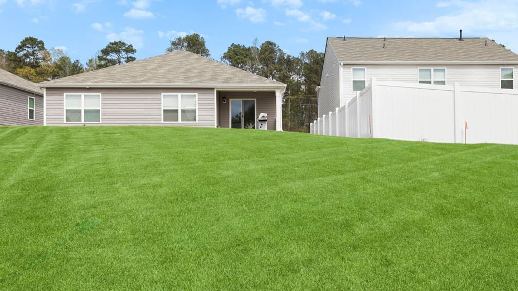 Exterior details and patio area of a home in Durbin Meadows, Fountain Inn (Image 3).