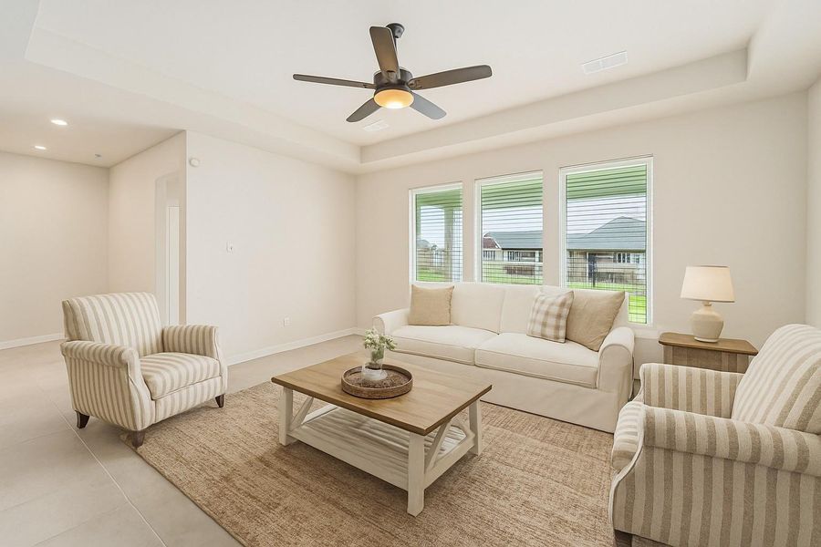 Family room virtually staged Family room virtually staged