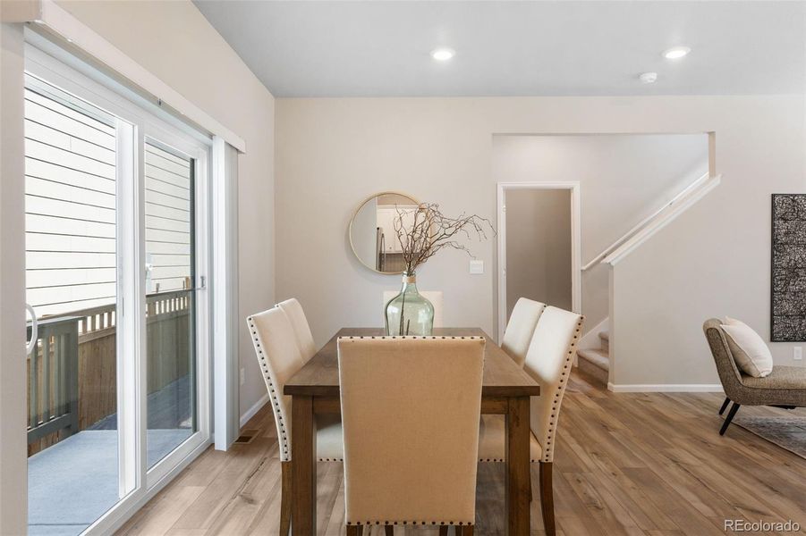 Furnished interior view inside a new home in Woodrose at Painted Prairie, Aurora (Image 15). Furnished interior view inside a new home in Woodrose at Painted Prairie, Aurora (Image 15).