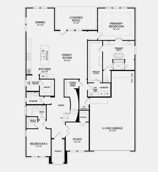 2D floor plan layout of this home in Elyson, Katy, TX (Image 5).