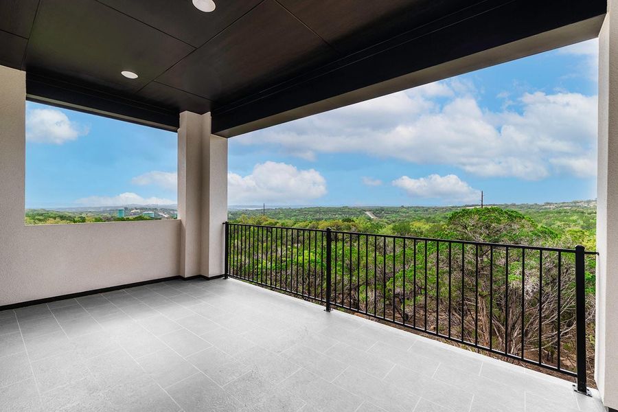 Exterior details and patio area of a home in The Hollows Sanctuary - 85', Jonestown (Image 3).
