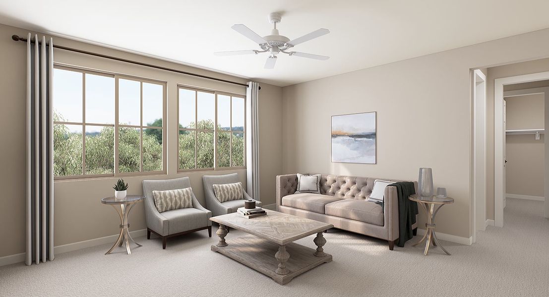 Representative furnished interior of a home built from the Ventana Plan 4507 by Tri Pointe Homes in Molino at Soleo, Queen Creek (Image 24).