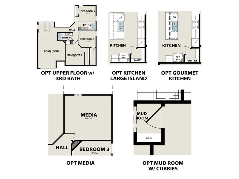 2D floor plan layout for the The Ridgeport E by Davidson Homes LLC in Benders Cove, Mount Juliet, TN (Image 5).