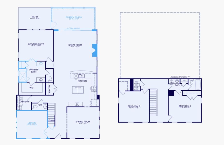 2D floor plan layout of this home in Nexton, Summerville, SC (Image 5). 2D floor plan layout of this home in Nexton, Summerville, SC (Image 5).